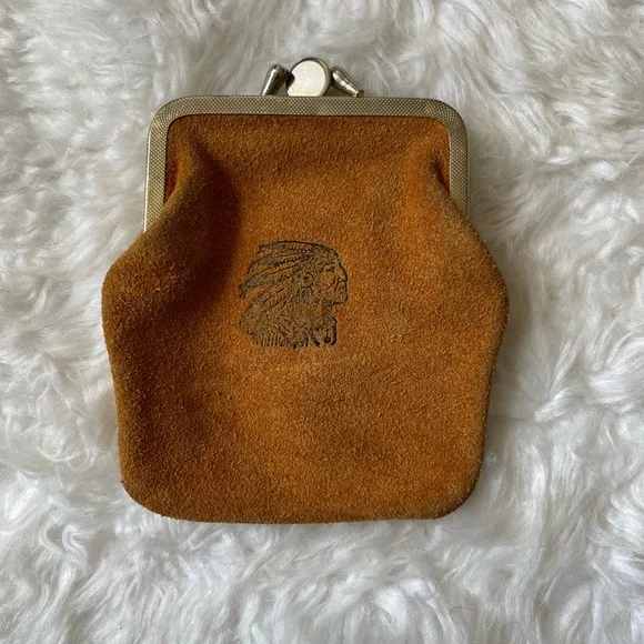 NATIVE LEATHER SUEDE COIN PURSE - Picture 1 of 4